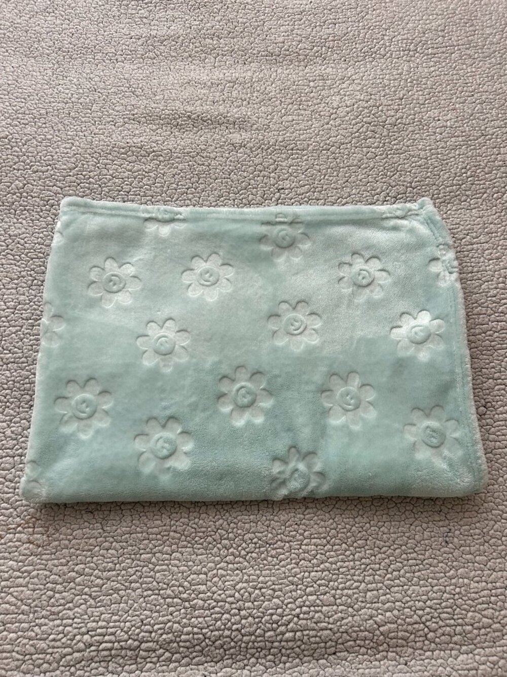 teal flower baby blanket